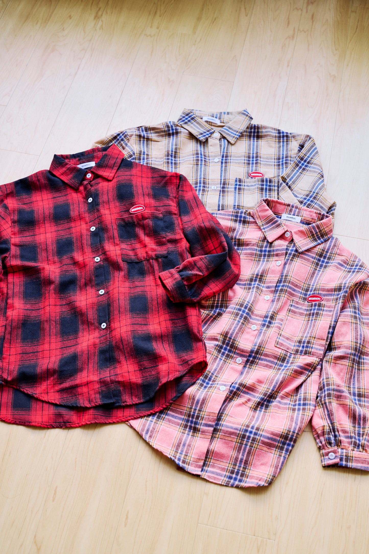ワッペンチェックシャツ/WOMENS