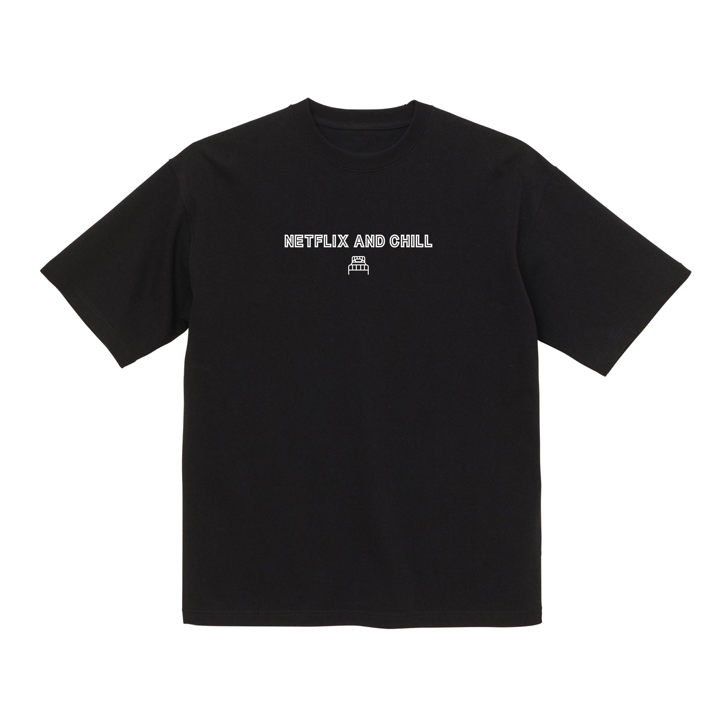刺繍Tシャツ(NETFLIX AND CHILL in the bed)