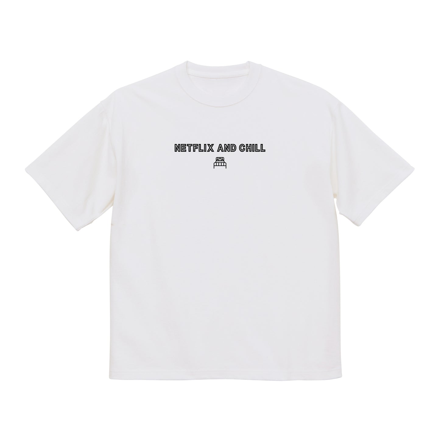 刺繍Tシャツ(NETFLIX AND CHILL in the bed)